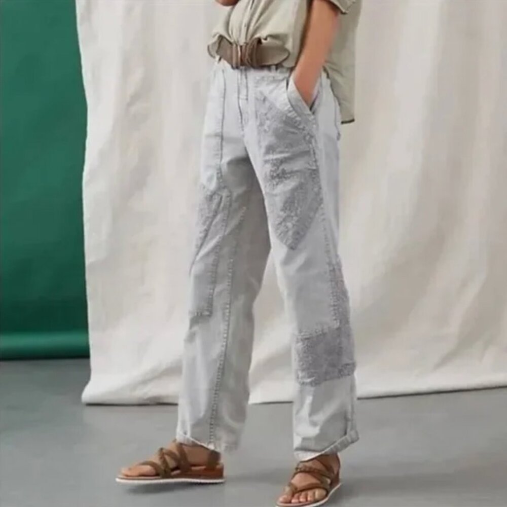 ANTHRO PILCRO The Roamer Grey Embroidered Patchwork Trousers 32
